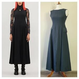 SONG FOR THE MUTE Pleated-skirt raw-edge crepe dress in hunter green size 2